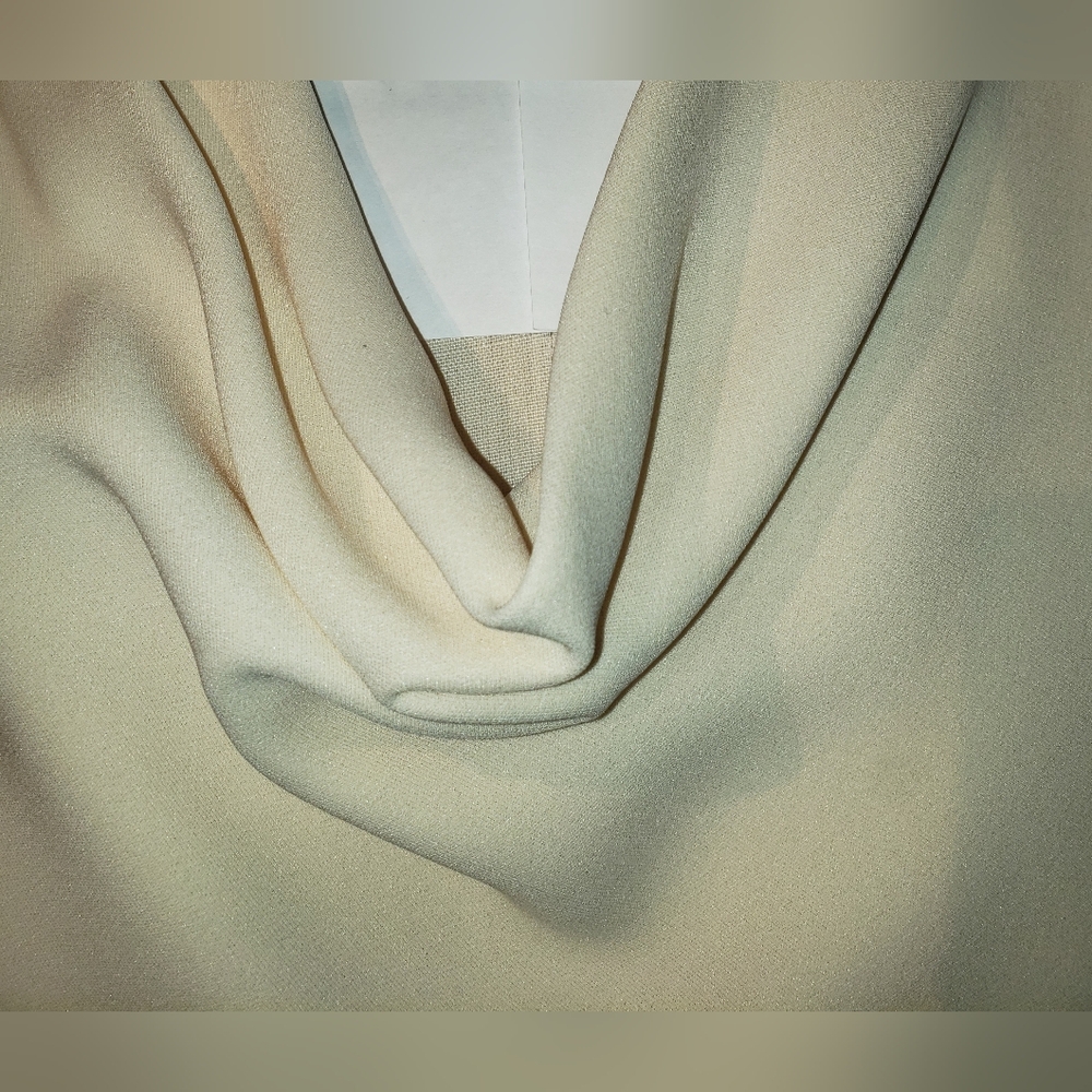 John Anthony 100% crepe silk cream drape front  Elegant Cream Draped Top